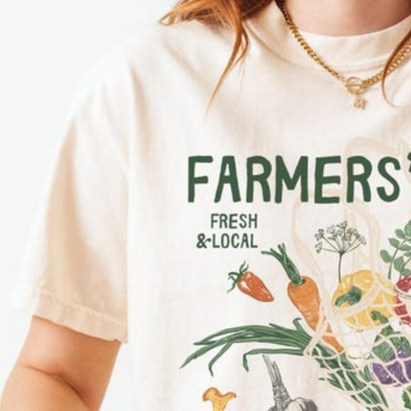 Tomato Girl Summer Shirt, Farmers Market Tee - Picture 3 of 4